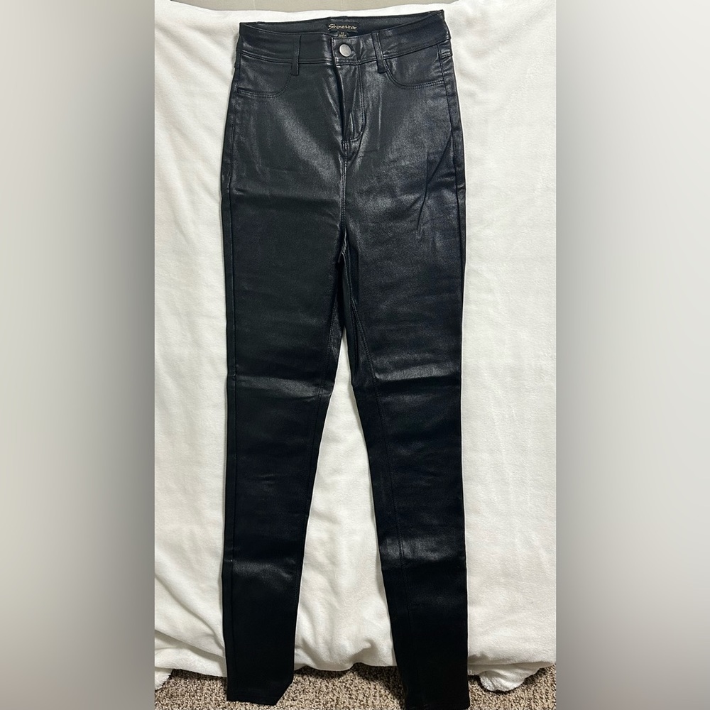 Shinestar Black Faux Leather Pants Size XS